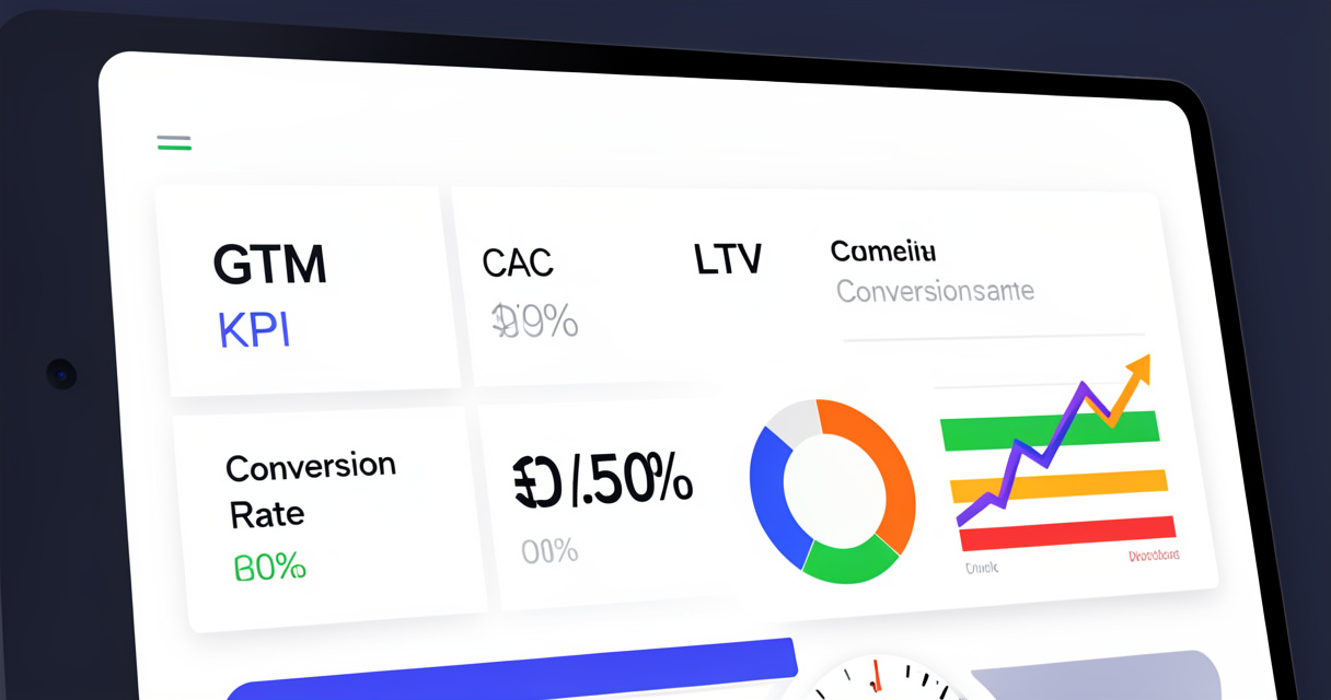 Tableau de bord avec indicateurs clés de performance pour le suivi d'un go-to-market