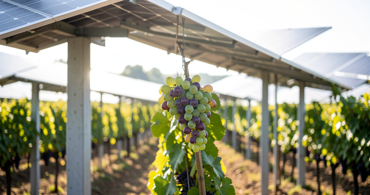 Panneaux solaires IA : -4°C et -41% d’eau pour les vignes en 2026