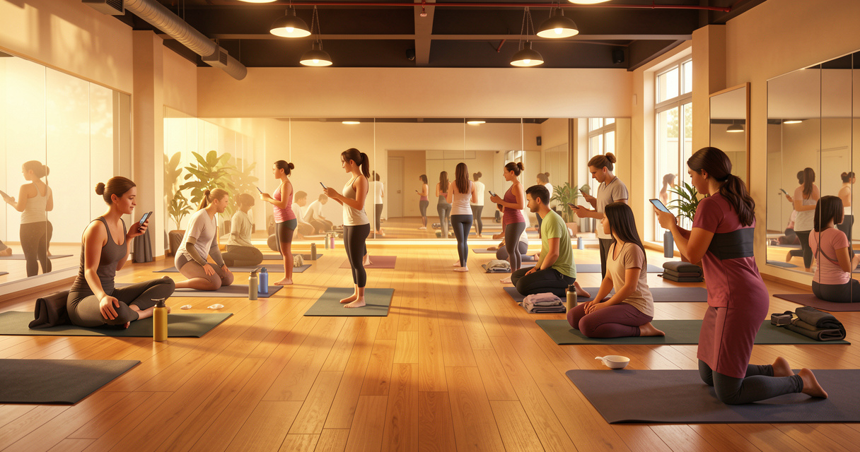 Utilisation mobile de Bookeo pour une inscription à un cours de yoga