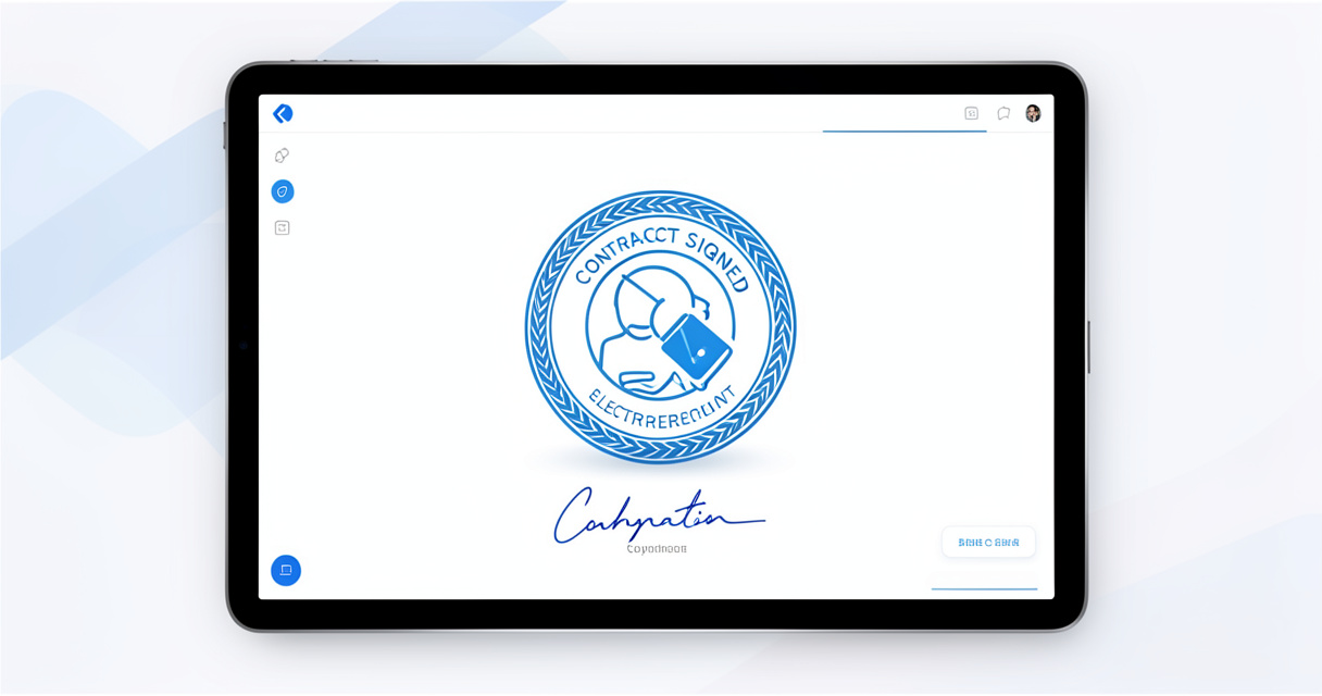 Interface de signature électronique d'un contrat intérim avec cachet personne morale sur BAPS-ETT