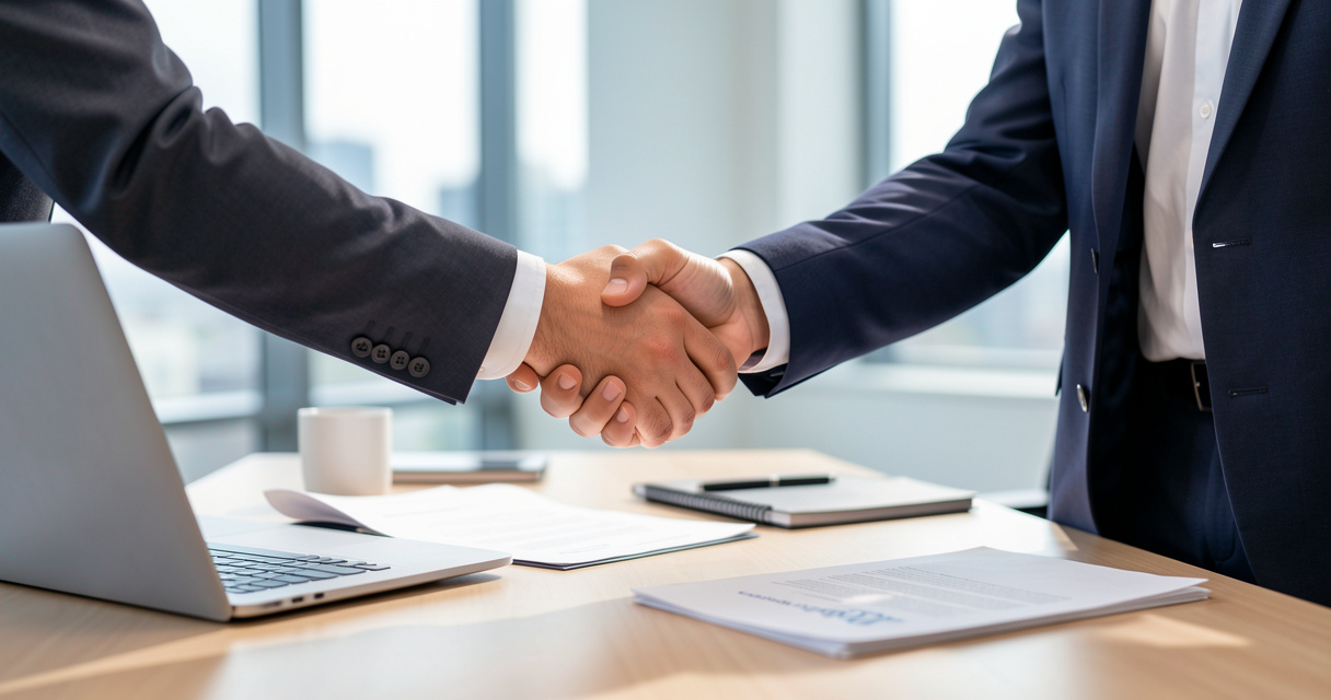 Partenaires commerciaux signant les clauses d'un contrat d'abonnement SaaS en réunion
