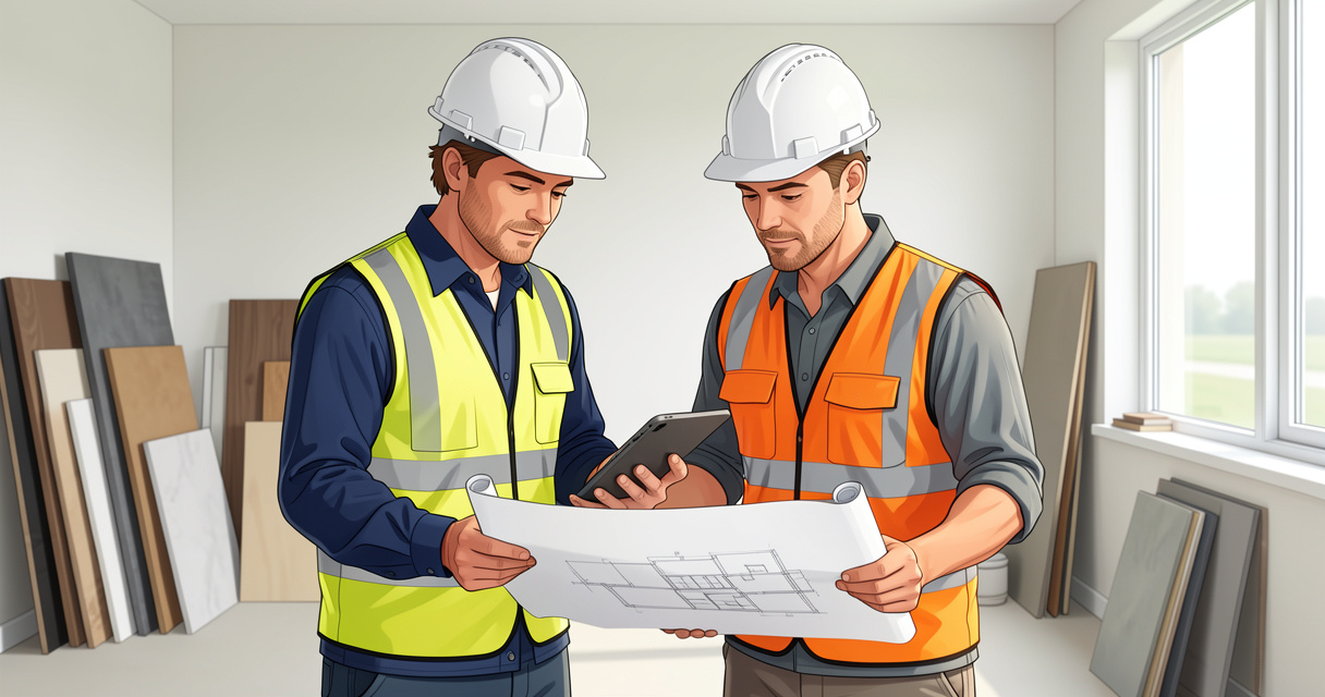 Deux professionnels du bâtiment utilisent Vertuoza pour suivre la gestion de chantier